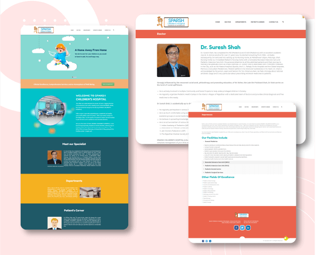 5 Page website for SPARSH CHILDRENS HOSPITAL (Wordpress)